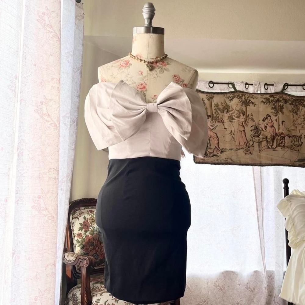 bardot large bow mini‎ dress